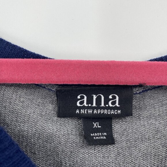 A.N.A Women's Size XL Blue Gray Hi-Low Style Rayon Blend Sweater - Picture 3 of 10